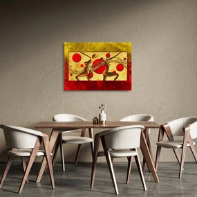 Tablou pe sticlă abstract cu două femei (70x50 cm)