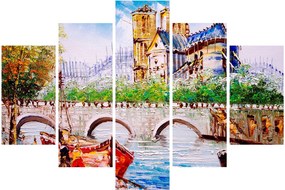 Tablou - Pictură în ulei a orașului (150x105 cm)