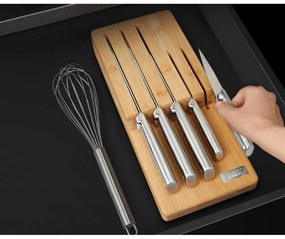 Set de cuțite cu suport din oțel inoxidabil 5 buc. Elevate Bamboo – Joseph Joseph