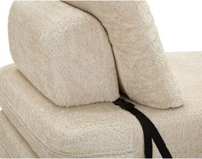 Fotoliu alb extensibil cu tapițerie din țesătură bouclé Faster – Mauro Ferretti