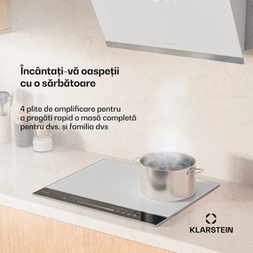 Klarstein DualTone Flex Plită cu inducție, Zonă Flex, Afișaj LED, Control prin glisoare, 7200 W