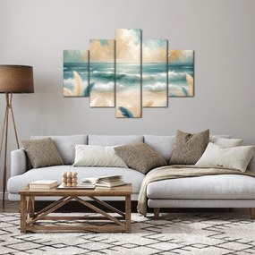 Tablou – Plajă pictată în culori delicate (150x105 cm)