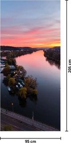 Fototapet pentru ușă - Praga noaptea (95x205cm)