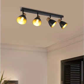 Brilagi - Corp de iluminat cu spoturi ODENSE 4xE14/10W/230V lemn/negru