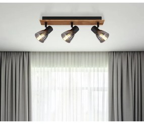 Plafoniera cu 3 spoturi directionabile design modern CLAUDE negru, maro