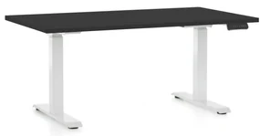 Masa inaltime reglabila OfficeTech C, 120 x 80 cm, bază albă, negru