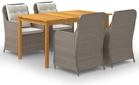 vidaXL Set mobilier de grădină, 5 piese, maro