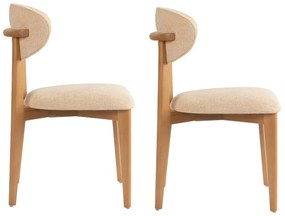 Set de scaune de sufragerie Lionte Beige și LightOak, 2 bucăți