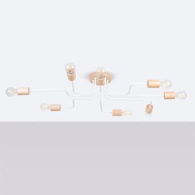 Lustră aplicată Sollux SL.1667 TIMBO 8xE27/15W/230V alb/bej/fag