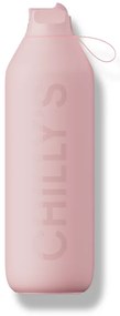 Sticlă termos Chilly's Bottles - roz pal 1000ml, colecția Series 2 Flip