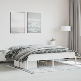 vidaXL Cadru pat metalic, alb, 193x203 cm