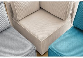 Colțar cu tapițerie din catifea reiată (în formă de "U"/cu colț variabil) Nihad modular – Bobochic Paris