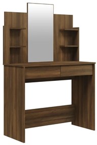 820498 vidaXL Masă de toaletă cu oglindă, stejar maro, 96x40x142 cm