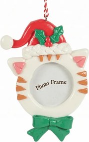 Decoratiune de Craciun rama foto BEST FRIEND 12 cm, pisica
