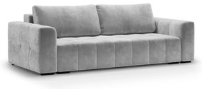 Canapea extensibila din catifea Milo Casa Luca, gri deschis