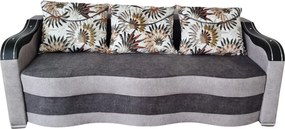 Canapea DIANA extensibila, 3 locuri, cu lada de depozitare, catifea gri inchis cu gri deschis , 220x100x80 Gri Inchis + Gri Deschis, Catifea