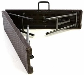 Bancă de grădină pliantă - design rotun maro 180x25 cm