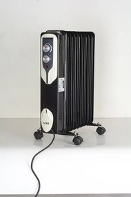 Calorifer electric Floria ZLN3659,Negru 2000 W, 9 elementi, 3 trepte de putere, Termostat reglabil, Protectie supra-incalzire, Indicator luminos,