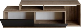 Comoda TV Nexera, negru/nuc, PAL melaminat, 150x35x43 cm