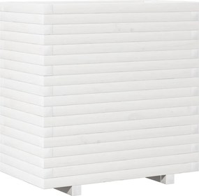 vidaXL Jardinieră de grădină, alb, 70x40x72 cm, lemn masiv de pin