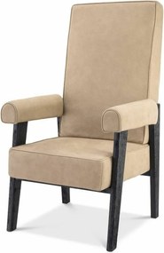 Fotoliu design clasic din piele naturala Milo, bej 114839 HZ