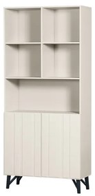 Bibliotecă crem din lemn de pin 90x200 cm Miller – WOOOD