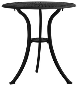 vidaXL Masă de grădină, negru, 62x62x65 cm, aluminiu turnat