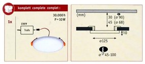 Paulmann 92391 - LED/8,5W IP44 Lampă încastrată baie VARIFIT 230V