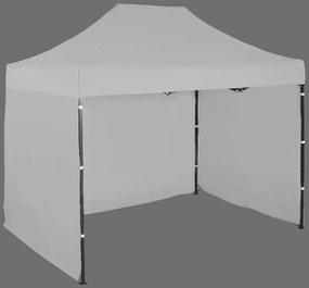 Pavilion de grădină 2x3m - din oțel, 3 pereţi laterali, Gri / antracit