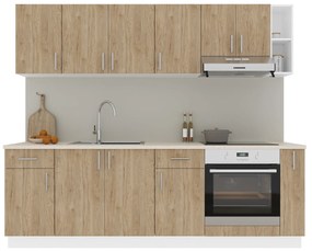 Set haaus V17, Lemn Natural/Alb, Blat Thermo 28 mm, L 240 cm