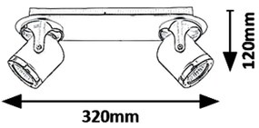 Aplica cu 2 spoturi camera copii APRIL rosu/crom 5038 RX