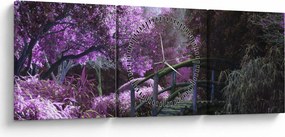 Tablou -cu grădina violetă (cu ceas) (90x30 cm)