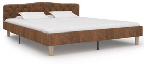 284941 vidaXL Cadru de pat, maro, 180x200 cm, piele întoarsă ecologică