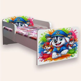 Pat copii Paw Patrol (Patrula catelusilor) cu manere varianta 4 Mic 2-8 ani Cu manere Cu saltea