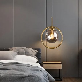 Lustra Pe Cablu E27 cu Glob Transparent Fumuriu Elit's