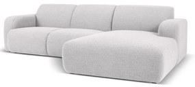 Colțar gri deschis cu tapițerie din stofă bouclé (colț dreapta) Molino – Micadoni Home