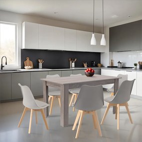 Set de masă Zara 6+1 gri-stejar York