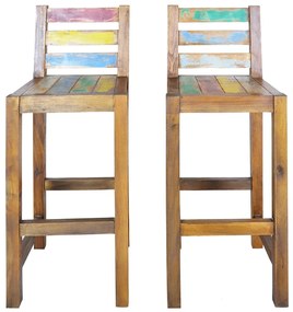 Scaune de bar, 2 buc., lemn masiv reciclat