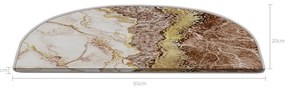 Covorașe pentru scări crem-maro deschis 16 buc. 20x65 cm Golden Marble – Vitaus