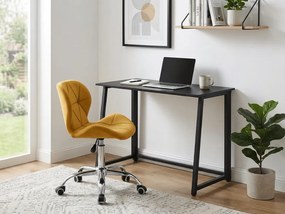 Set pentru birou ZARIMO masa 80x40 cm, neagra + fotoliu AVOLA VELVET, mustar