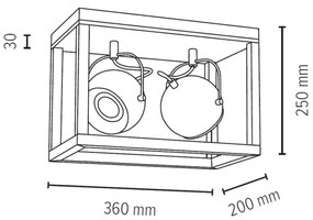 Spot-Light 5227274 - Plafonieră LED ROY 2xGU10/5W/230V stejar mat