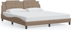 vidaXL Cadru de pat fără saltea, Zadar, cappuccino, 180x200 cm, piele ecologică