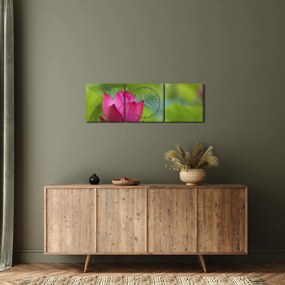 Tablou - floare de apă (cu ceas) (90x30 cm)