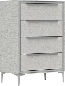 HOMCOM Comoda cu 4 Sertare în Oțel cu Acoperire în Țesut cu Efect de In, 60x36x88 cm, Gri | Aosom Romania