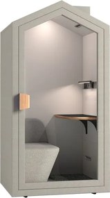 Office phone booth cu fotoliu integrat, ventilație și masă - Sand