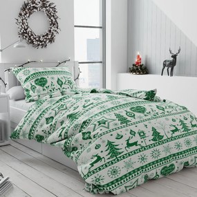 Lenjerie de pat bumbac Craciun verde Dimensiune lenjerie de pat: 70 x 90 cm | 140 x 220 cm