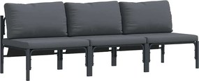 vidaXL Mobilier pentru Exterior 3 pcs Antracit 80 x 80 x 71 cm Oțel