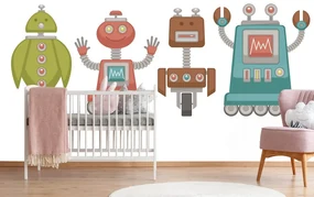 Tapet autoadeziv familie de roboți