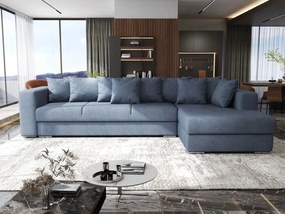 Colțar extensibil dumonde cu ladă de depozitare si sezut confortabil din spuma high-density, Gloria Enjoy Antracit II 320x183 cm