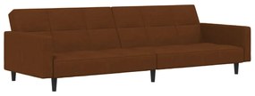340677 vidaXL Canapea extensibilă cu 2 locuri, maro, microfibră